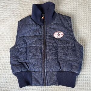 Vintage Tommy Jeans Girl Hilfiger Denim Puffer Vest Womens Medium 90 Y2K Quilted